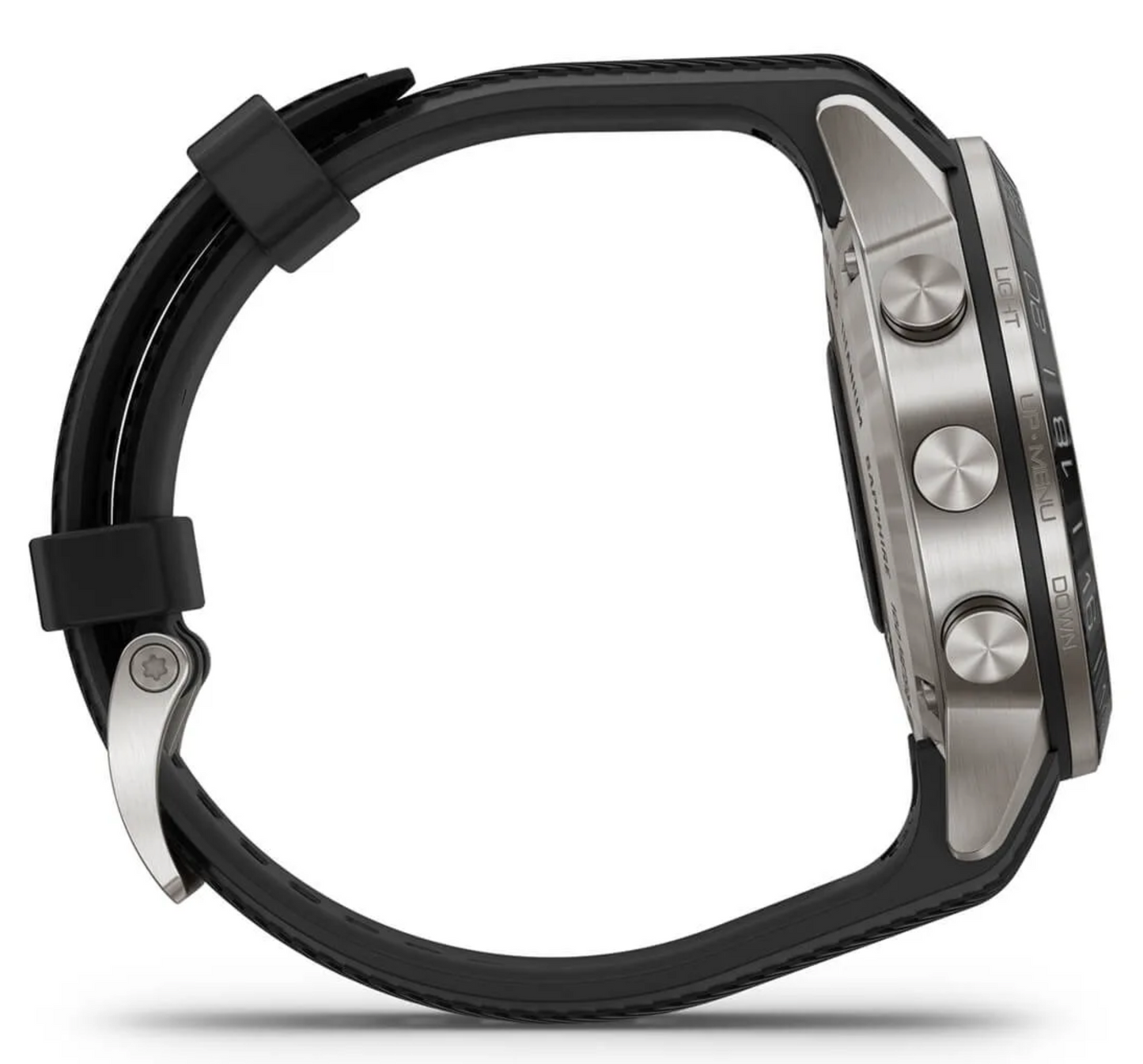 Garmin Marq Aviator Performance Edition watch, stainless steel case with black silicone strap
