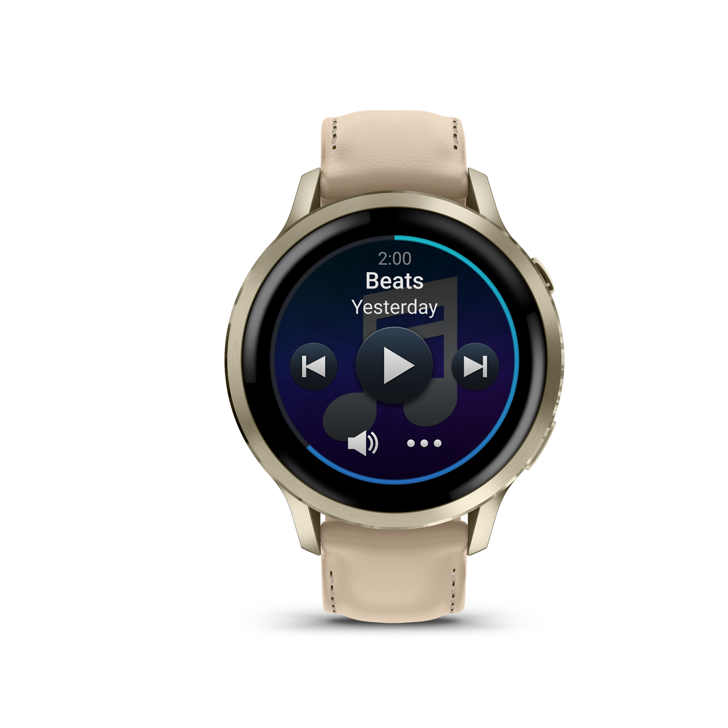 Garmin Venu 4, 41mm, Lunar Gold with Bone Silicone Band and Light Sand Leather Band (010-03013-03) by Garmin