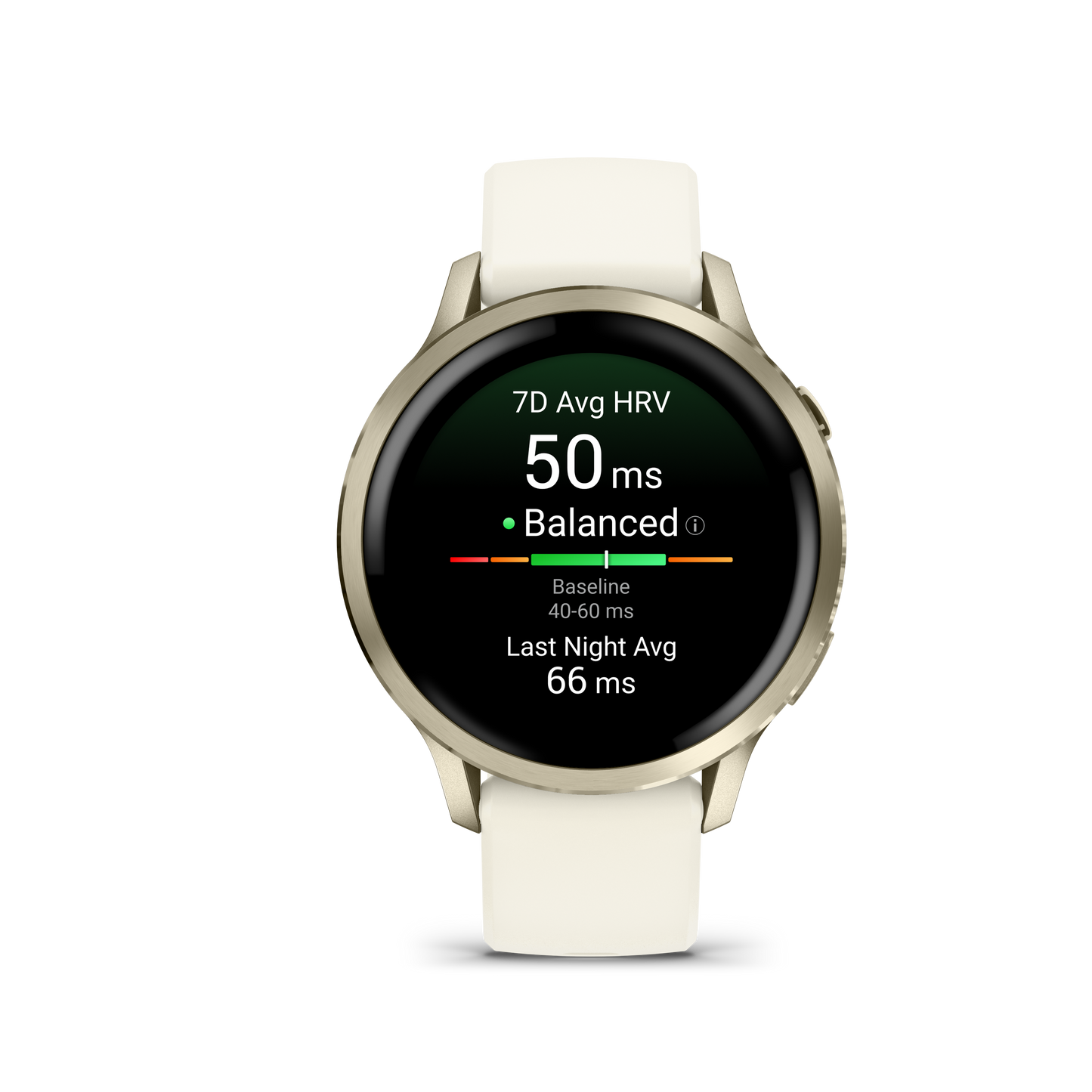 Garmin Venu 4 smartwatch, 41mm lunar gold case with bone silicone band