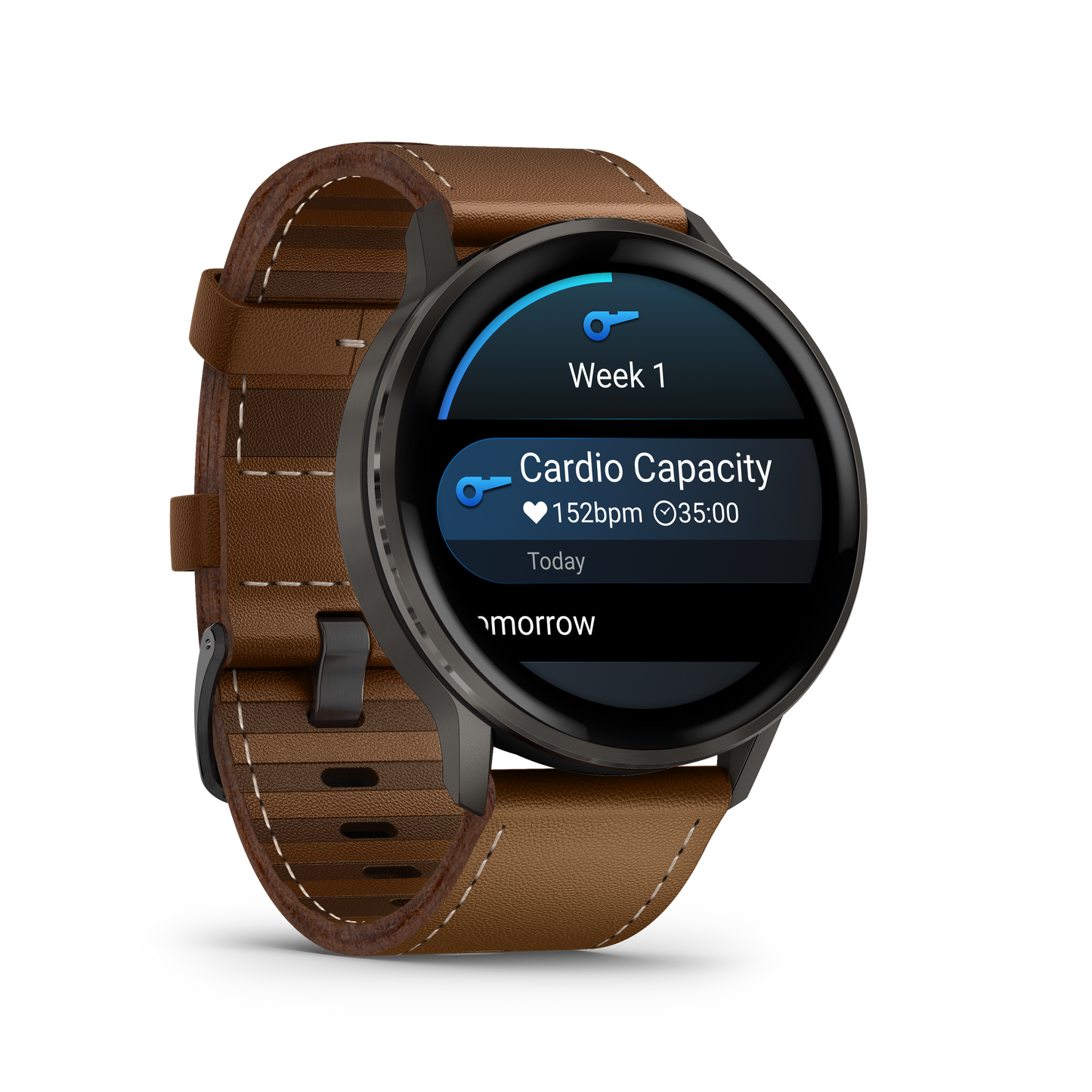 Garmin Venu 4, 45mm, Slate with Black Silicone Band and Brown Leather Band (010-03014-03) by Garmin