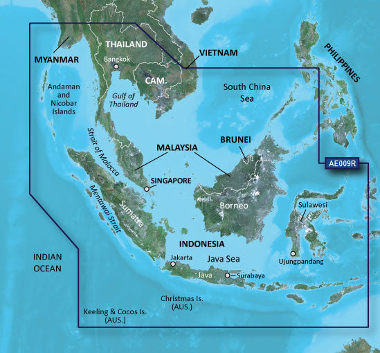 Garmin Singapore, Malaysia and Indonesia Charts BlueChart g3 Vision | VAE009R | microSD/SD by Garmin