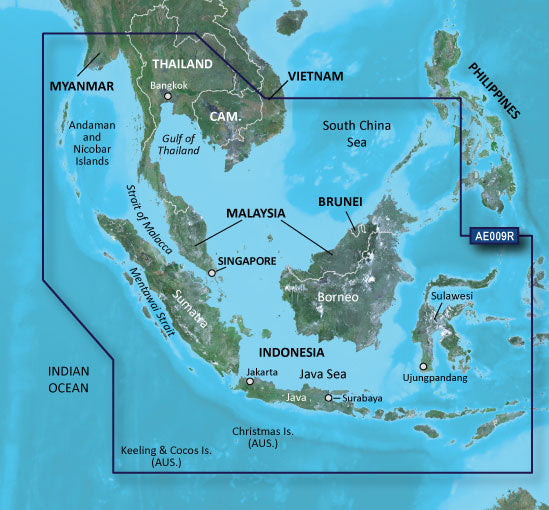 Garmin Singapore, Malaysia and Indonesia BlueChart g3 Vision map card microSD/SD.
