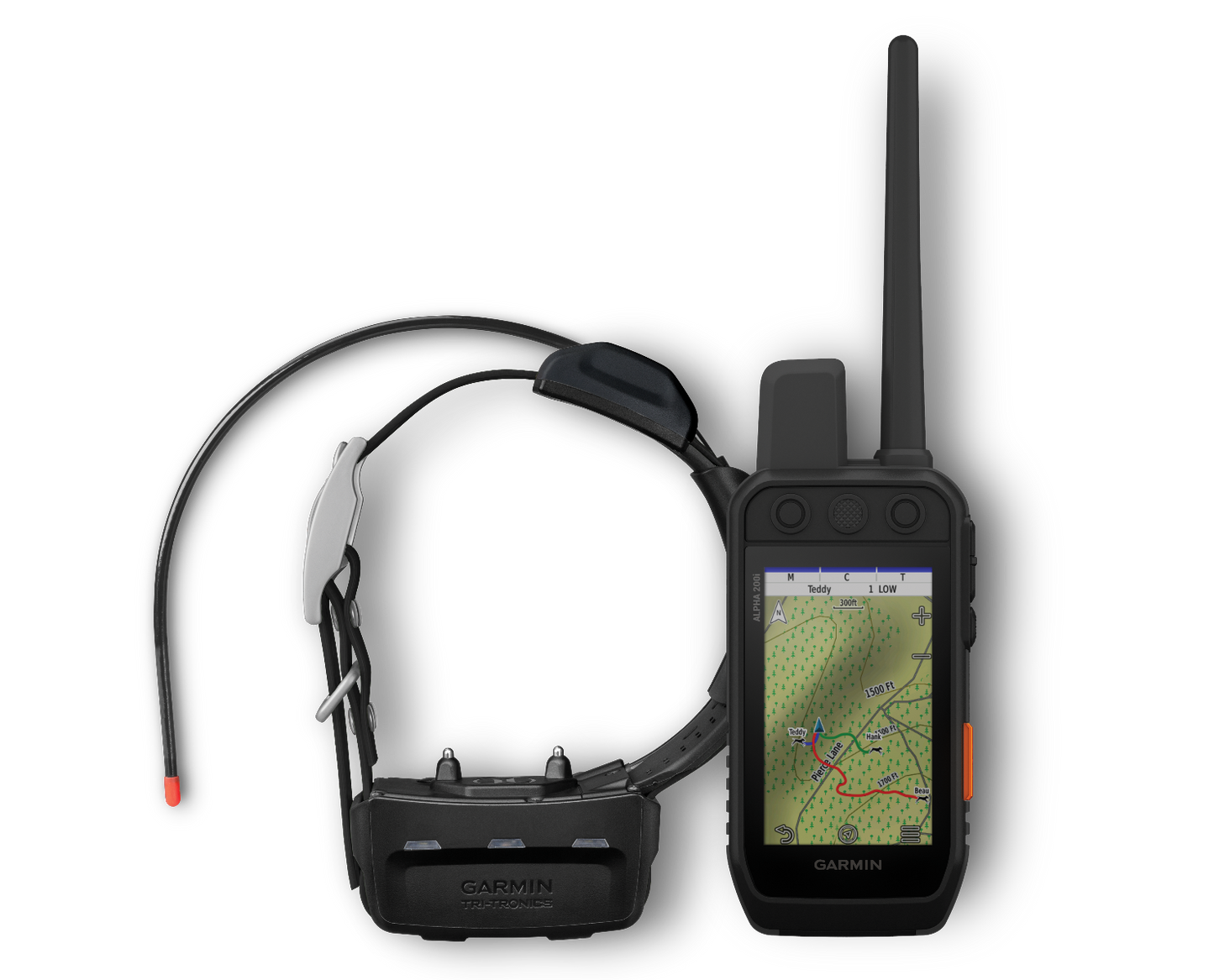 Garmin Alpha 200i handheld GPS dog-tracking bundle with TT15 collar, black