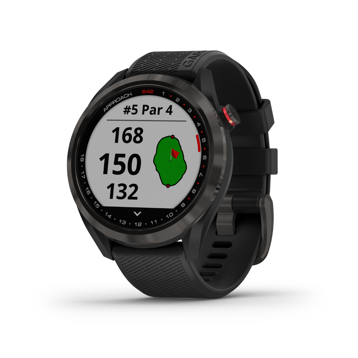 Garmin Approach S42 golf GPS smartwatch, black, certified refurbished