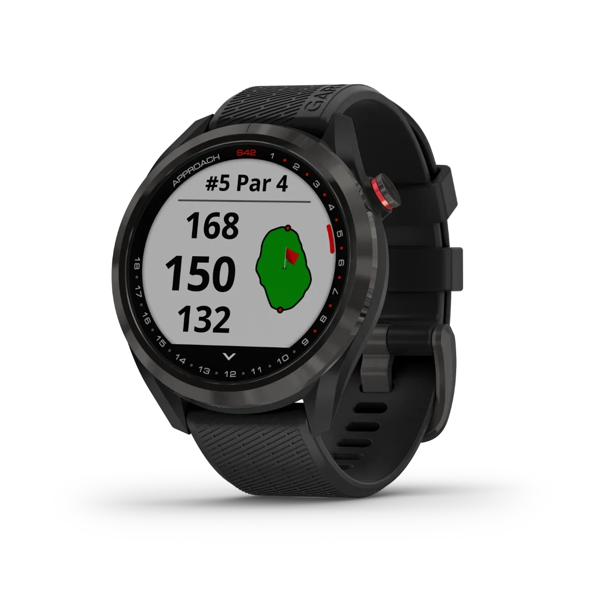Garmin Approach S42 golf GPS smartwatch, black, certified refurbished