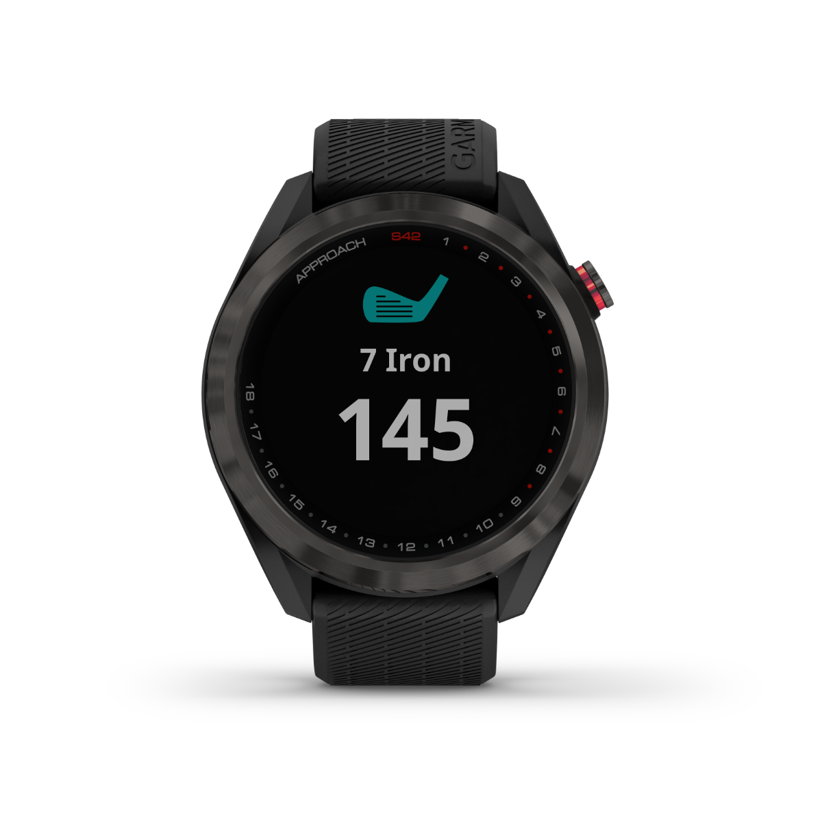 Garmin Approach S42 Black golf GPS smartwatch with rangefinder, certified refurbished