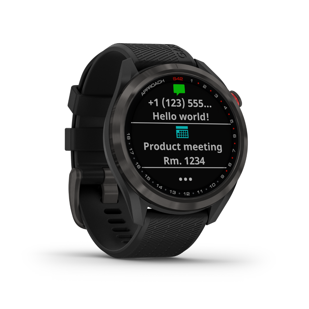 Garmin Approach S42, Gunmetal with Black Band, Golf GPS Smartwatch & Rangefinder (010-02572-10) by Garmin