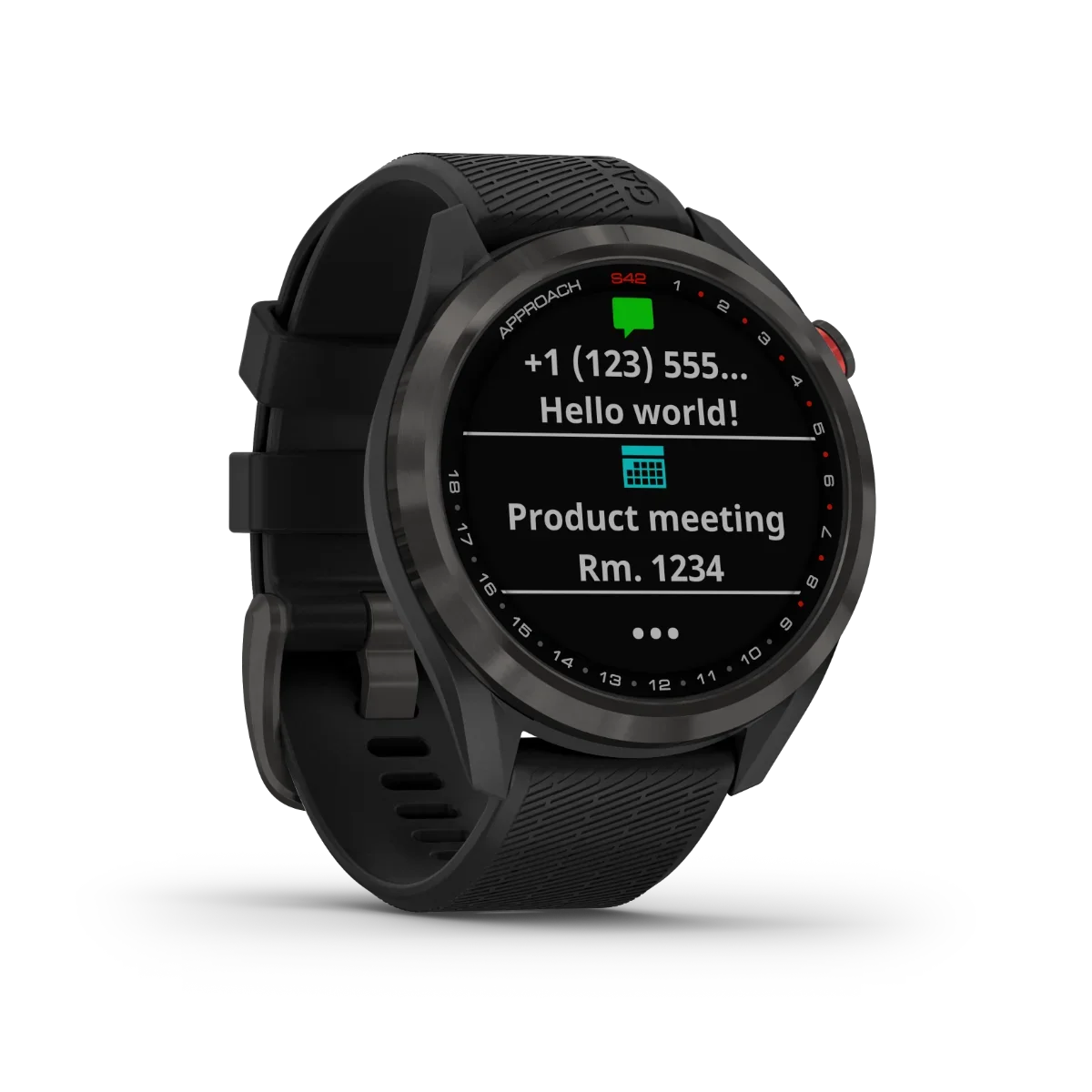 Garmin Approach S42 Smartwatch, black golf GPS & rangefinder, certified refurbished.