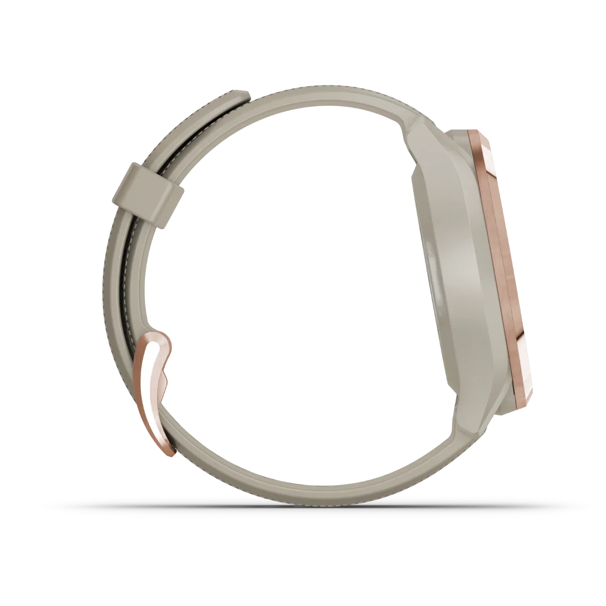 Garmin Approach S42 golf GPS smartwatch in rose gold with beige strap, certified refurbished