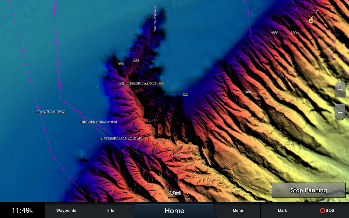 Garmin BlueChart G2 Vision Hecate Strait map card with bathymetric depth contours