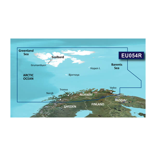 Garmin Norway BlueChart g3 Vision map card Vestfjorden to Svalbard and Varanger, VEU054R microSD