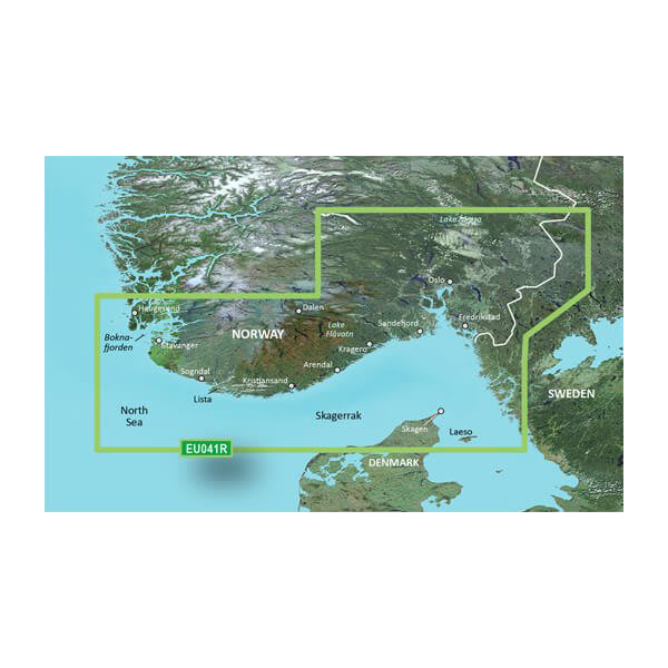Garmin Oslo map card: Skagerrak to Haugesund coastal and inland charts, BlueChart g3 Vision, VEU041R microSD/SD.
