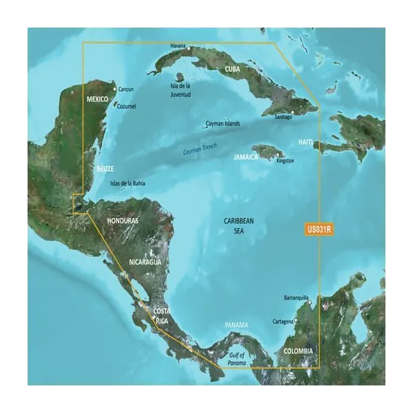 Garmin Caribbean Southwest Coastal Charts BlueChart g3 map card HXUS031R microSD/SD (010-C0732-20)