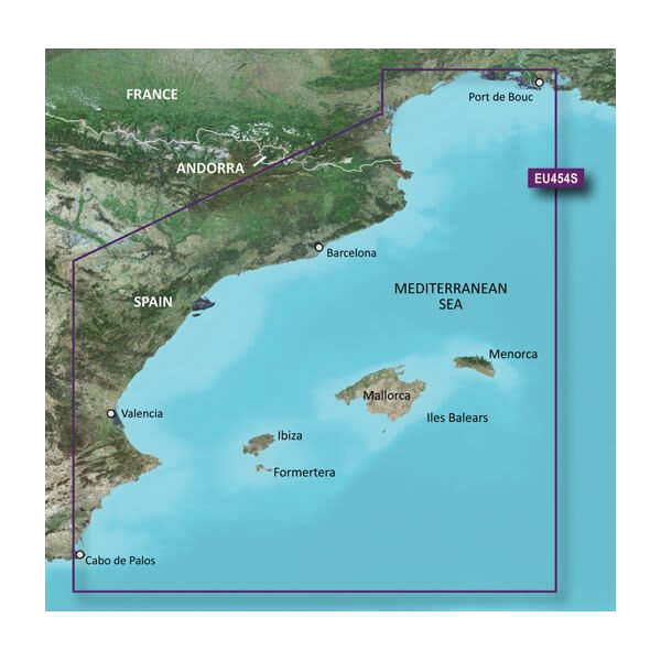 Garmin Spain, Barcelona and Valencia BlueChart g3 Vision map card VEU454S microSD/SD