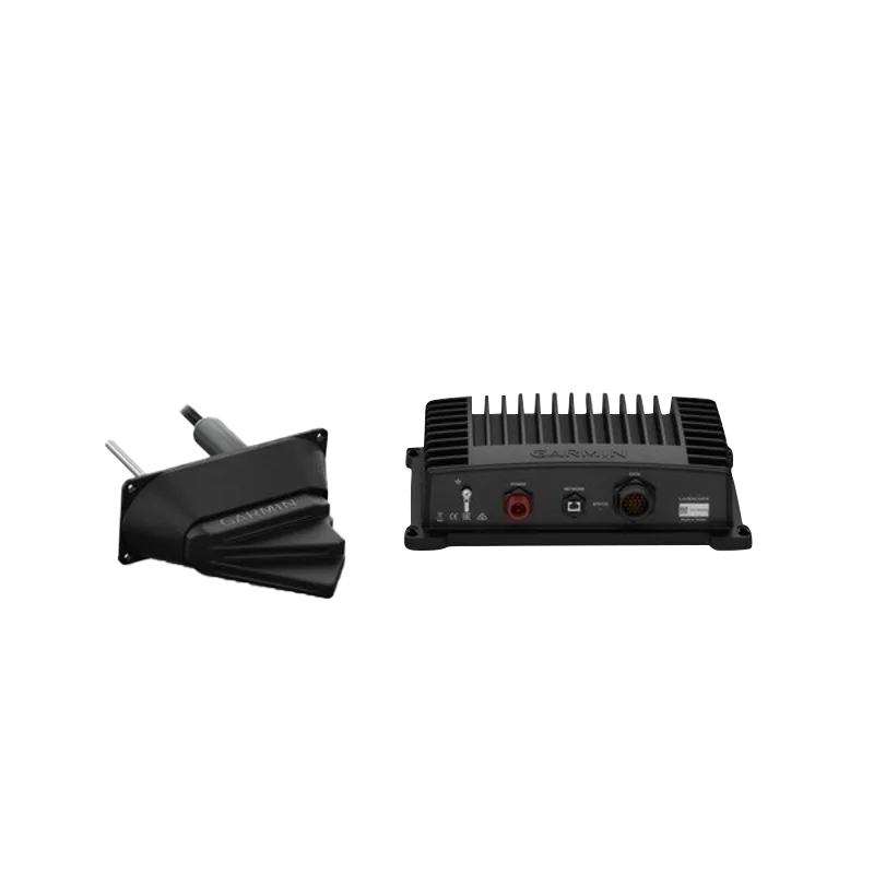 Garmin LiveScope System Thru-hull Mount two-piece set: black transducer and processor unit