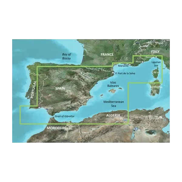 Garmin Spain Mediterranean Coast BlueChart g3 map card on microSD/SD