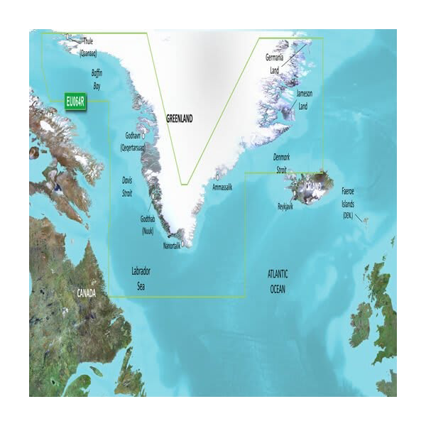 Garmin Greenland Charts BlueChart g3 Vision map card, VEU064R, microSD/SD.