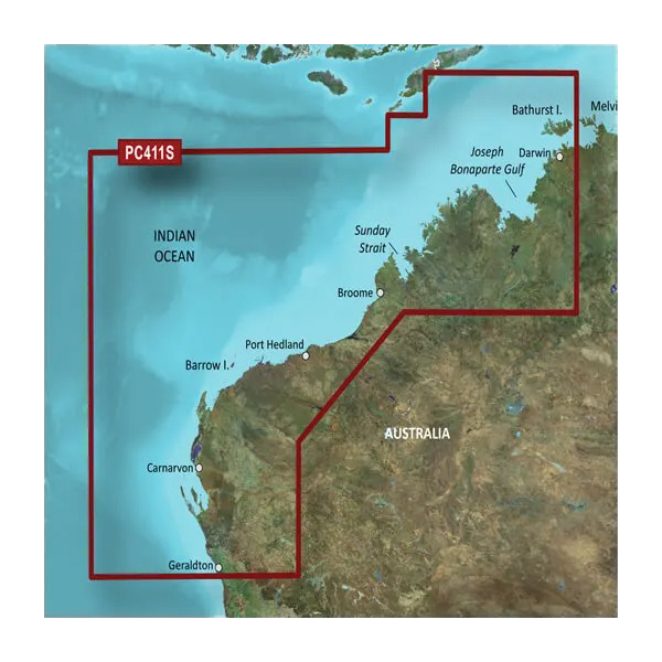 Garmin BlueChart g3 coastal map card Geraldton to Darwin, microSD/SD HXPC411S (010-C0869-20)