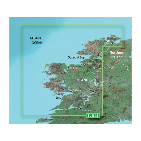 Garmin map card Northwest Ireland BlueChart g3 Vision VEU484S on microSD/SD