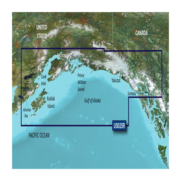 Garmin Coastal Charts map card: U.S. Alaska from Anchorage to Juneau, BlueChart g3 Vision on microSD/SD (VUS025R)
