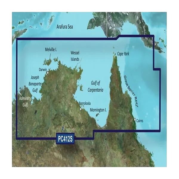 Garmin PC412S BlueChart g3 coastal map card for Admiralty Gulf to Cairns on microSD/SD