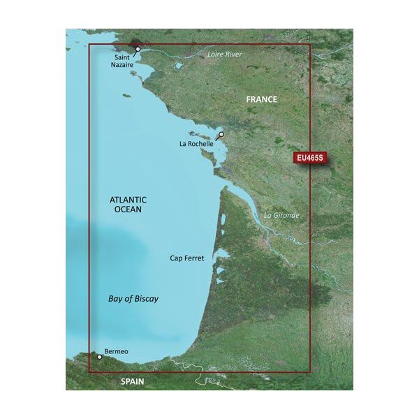 Garmin BlueChart g3 Vision map card VEU465S for France La Baule to San Sebastian, microSD/SD