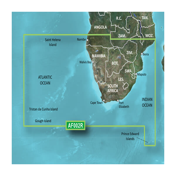 Garmin Africa BlueChart g3 map card for microSD/SD (HXAF002R), Southern Coastal and Inland charts coverage