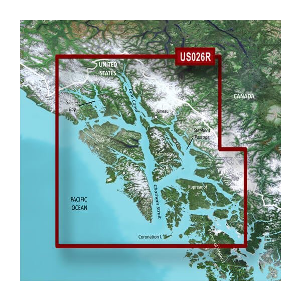 Garmin BlueChart g3 Vision map card for Alaska Wrangell to Juneau–Sitka coastal charts, microSD/SD (VUS026R)