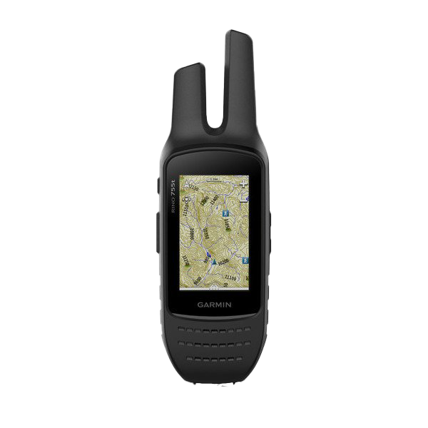 Garmin Rino 755t GPS and 2-way radio, black handheld with map display