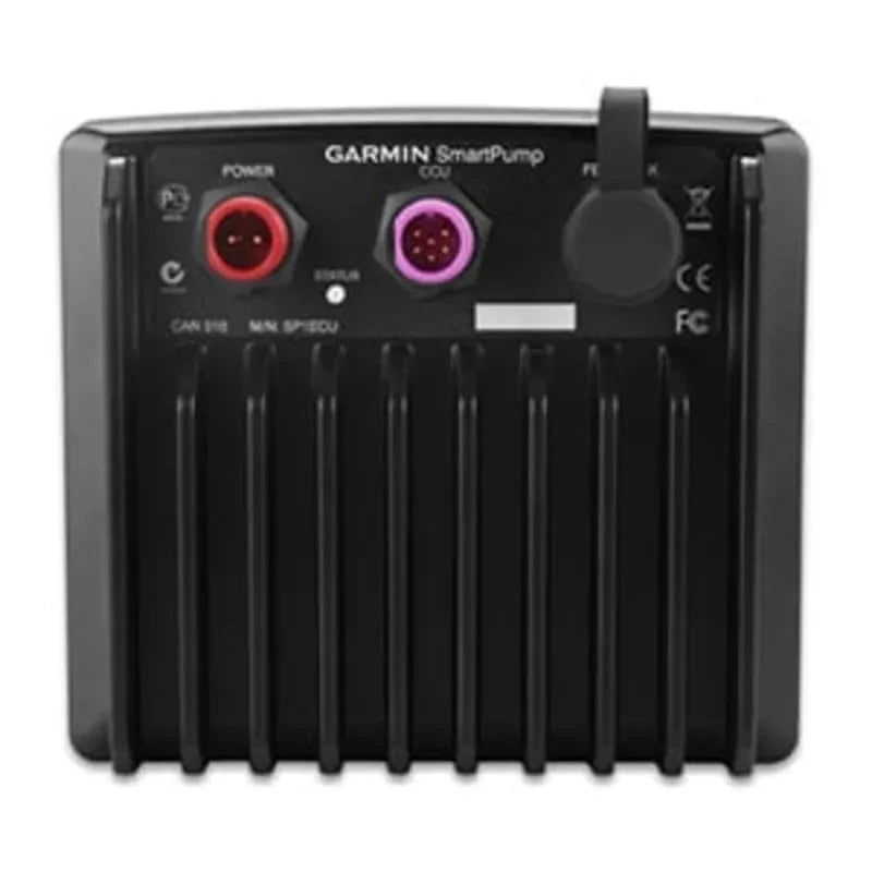 Garmin GHP SmartPump electronic control unit; black marine ECU with red and purple connector ports