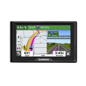 Garmin Drive 52 & Traffic GPS navigator with a 5-inch display, black.