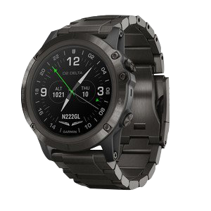 Garmin D2 Delta PX Aviator smartwatch with DLC titanium band, GPS pilot watch