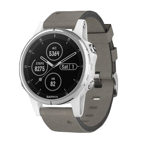 Garmin Fenix 5S Plus Sapphire White w/ Gray Suede (010-01987-04) by Garmin