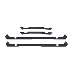 Five-piece Garmin flush-mount kit for STRIKER displays, in black plastic with mounting brackets and trim pieces.