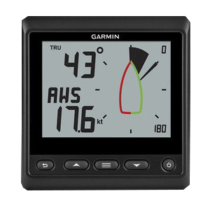 GNX Wind marine instrument display by Garmin, black frame, model 010-01142-30