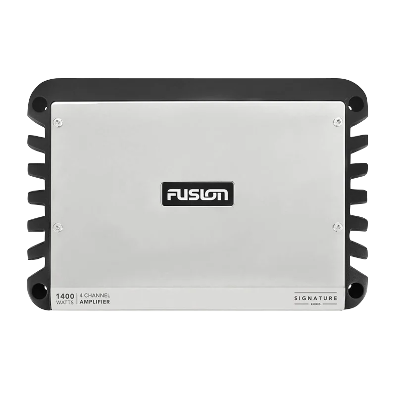 Garmin Fusion Signature Series monoblock marine amplifier, 2250-Watt, silver with black heatsink fins