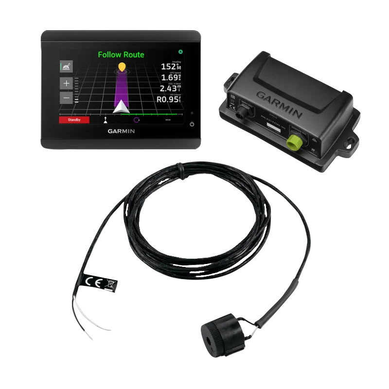 Garmin Reactor 40 steer-by-wire corepack autopilot kit with GHC 50 display and coiled cable (3-piece)