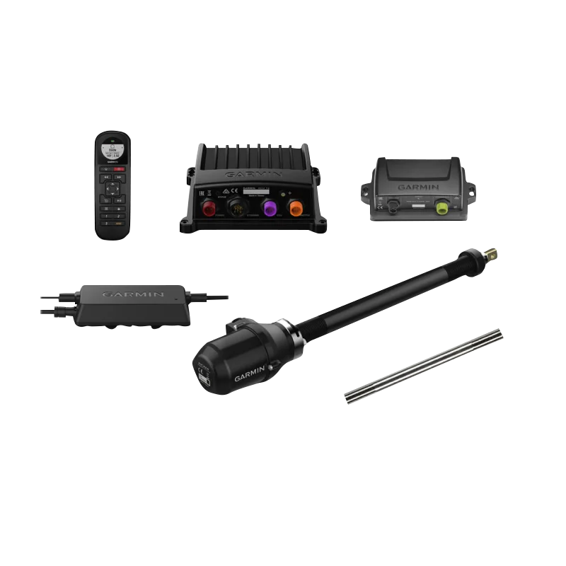 Garmin Reactor 40 Kicker Autopilot kit with stainless steel tilt tube; remote, control unit, actuator, mounting parts