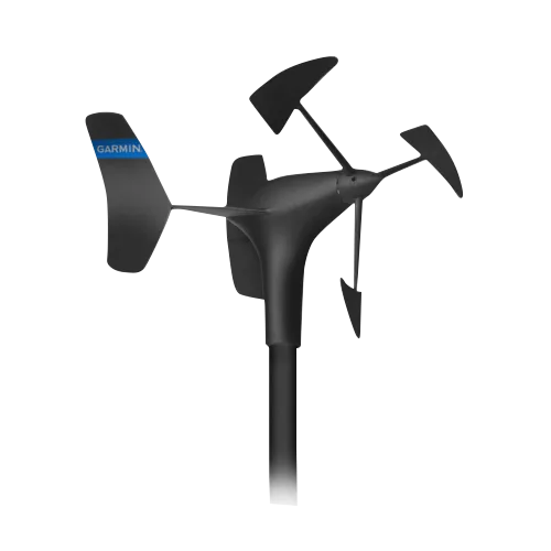 Garmin GWind Race Wired Transducer for EchoMap, black marine transducer with Garmin logo