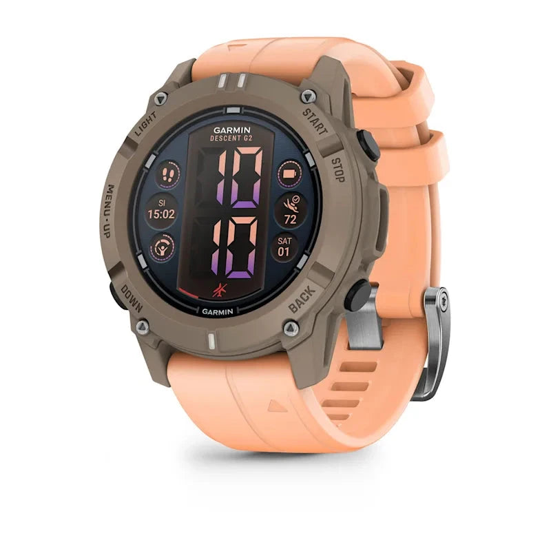 Garmin Descent G2 AMOLED Dive Watch with Paloma case and shell-pink band (010-02986-01)