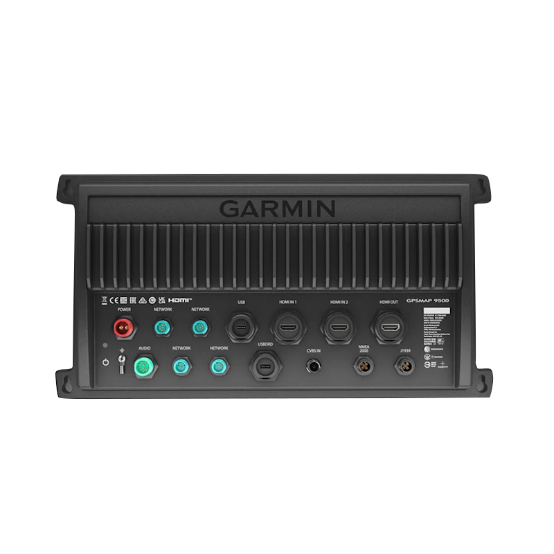 Garmin GPSMAP 9500 Black Box marine chartplotter back panel with multiple ports