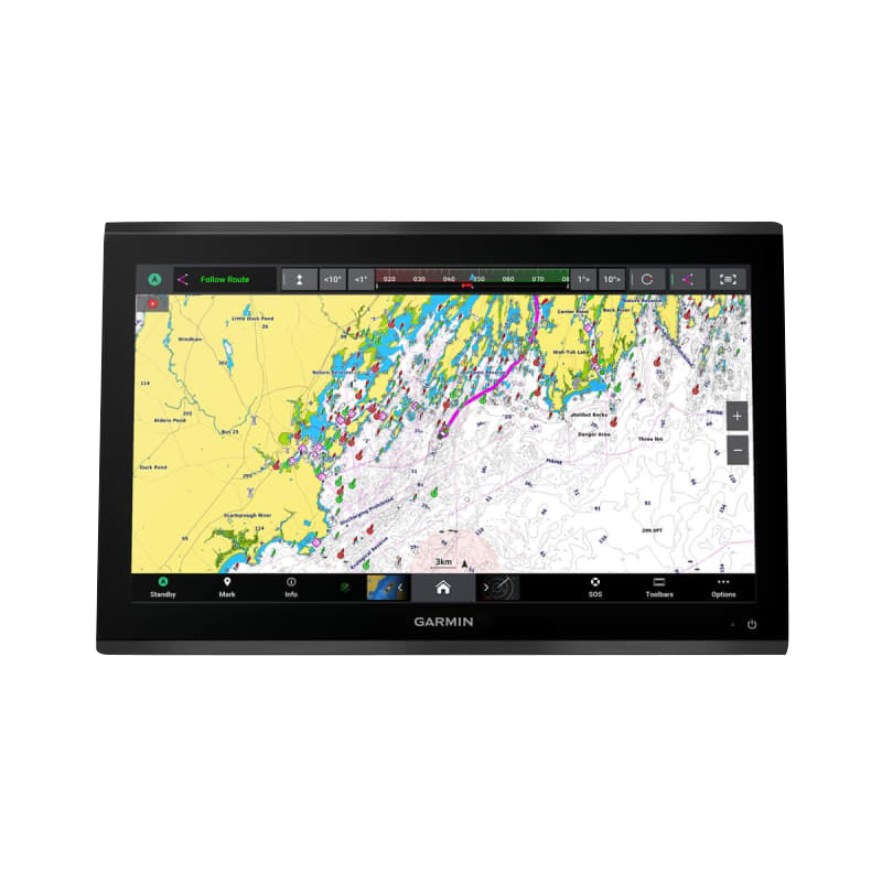Garmin GPSMAP 9222 Premium marine chartplotter with Navionics+ maps, black bezel display.