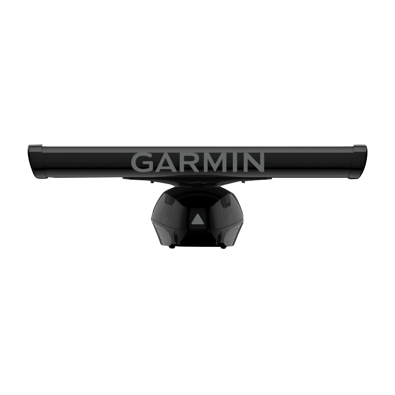 Garmin GMR Fantom 124 Open Array radar on pedestal in black finish.