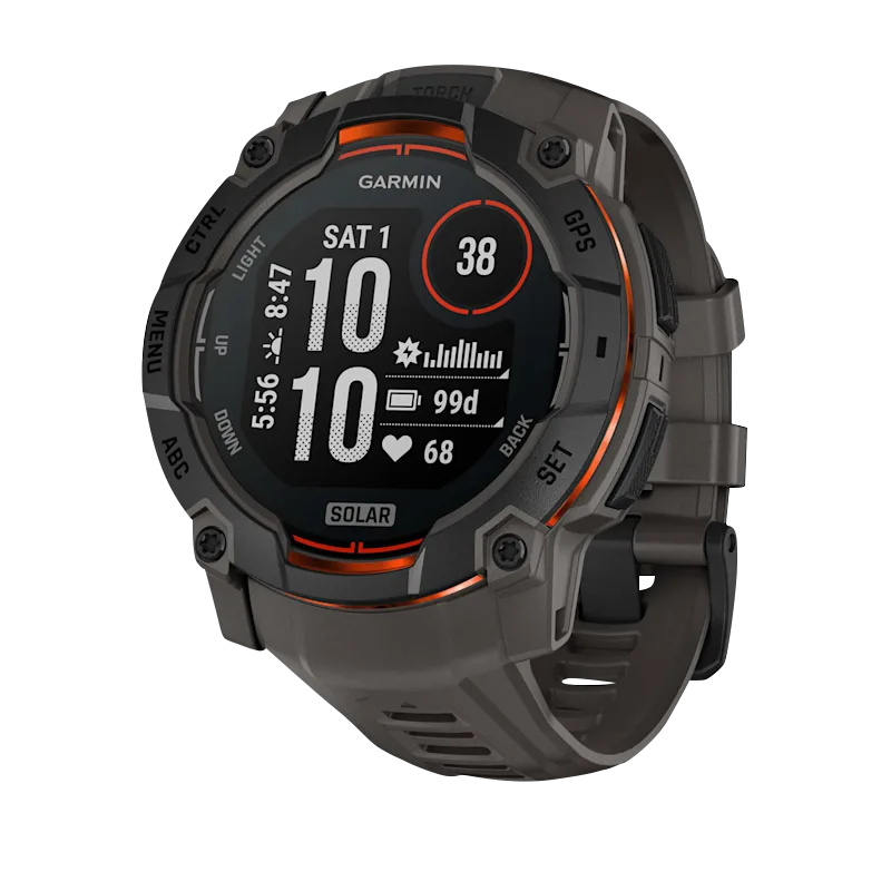 Garmin Instinct 3 Solar, (50mm) Black with Charcoal Band (010-02935-00) by Garmin