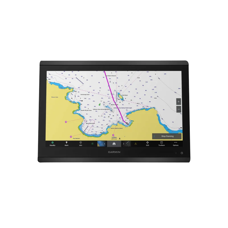 Garmin GPSMAP 8416 marine chartplotter with worldwide basemap, black display unit.