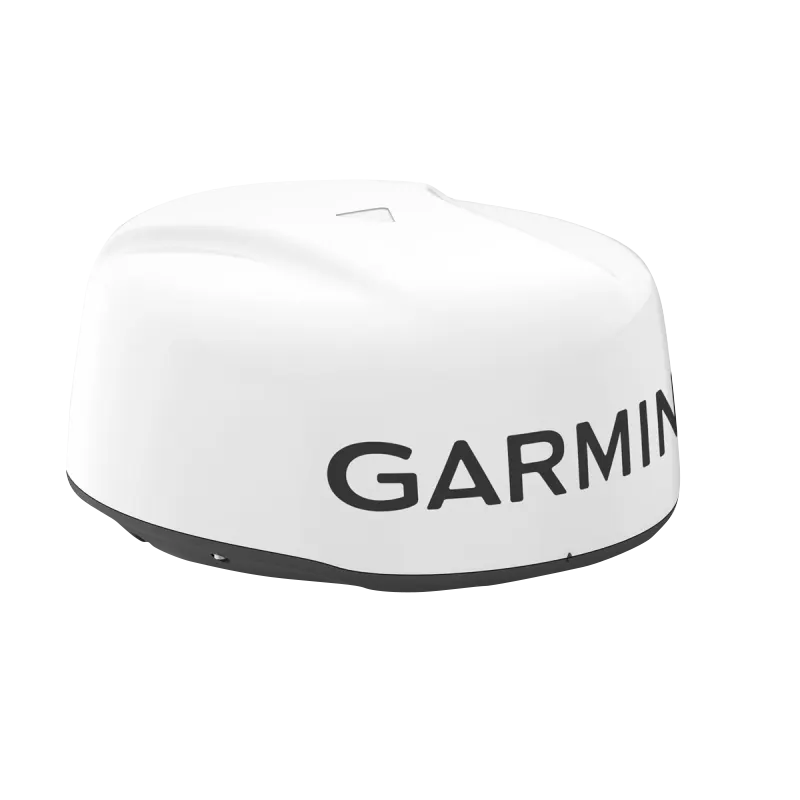 Garmin GMR 18 HD3 radar dome, white housing with Garmin branding