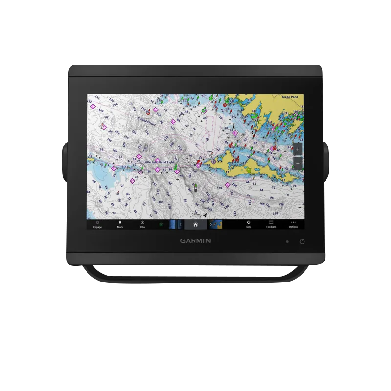Garmin GPSMAP 8610xsv marine chartplotter, black body with mapping and sonar display