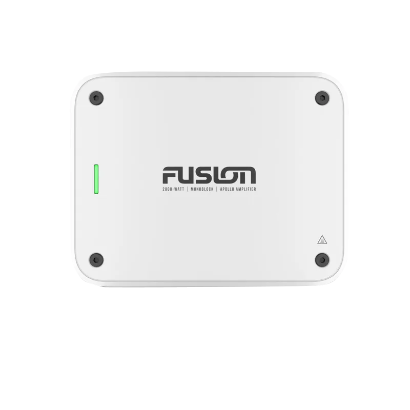 Fusion Apollo Marine Monoblock Amplifier, white enclosure with green LED, 650W RMS