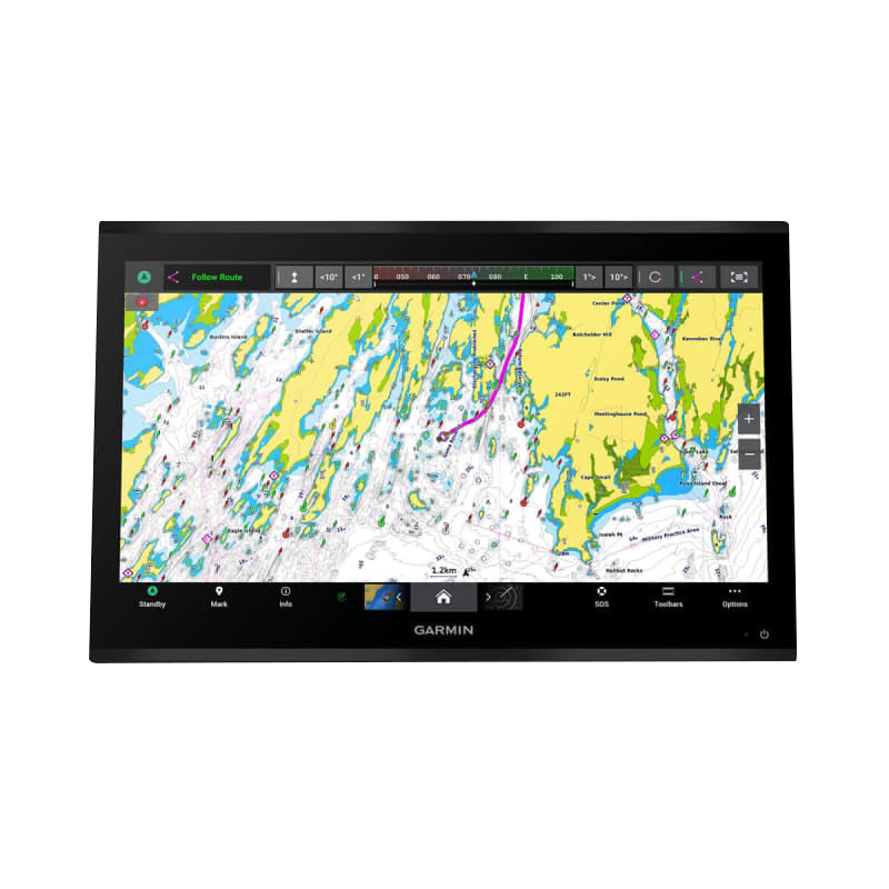 Garmin GPSMAP 9024 Premium Chartplotter with Worldwide Basemap on black bezel marine display