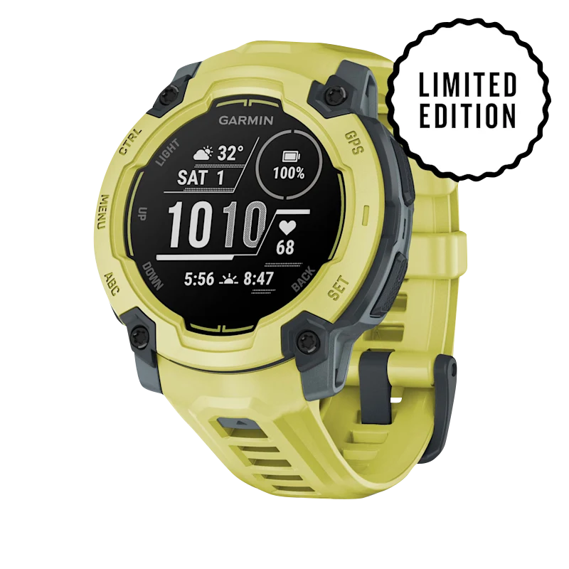Garmin Instinct E smartwatch, 45mm, electric lime with matching band, limited edition